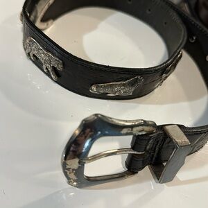 Vintage Honest Brighton Black Leather Belt